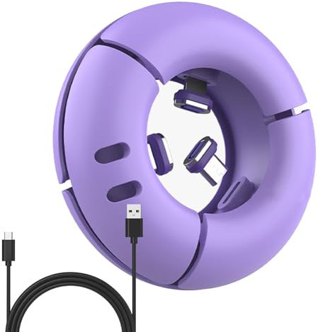 Cable Storage Box, Cable Management Box, Magnetic Head Cable Winder, Portable Cable Holder, Organiser, Cable Container in Donut Design, Made of Silicone