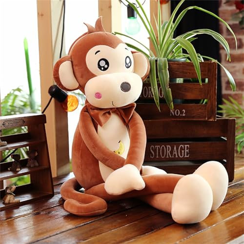 AFFE Plüschtier Puppe Stofftier Kissen Kuscheltier AFFE, zum Spielen und Kuscheln, Weiches Schmusetier für Mädchen, Jungen, Babys (40 cm,Braun)