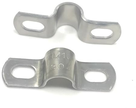 100xStück 12mm -Dicke 2mm U-Schelle Rohrschelle Bügelschelle Rohrschelle Edelstahl Kabelschellen zweilaschig DIN72573 Edelstahl A2 V2A VA Rohr Befestigungsschellen 47x14x14