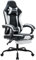 WOTSTA Gaming Chair Computerstuhl Ergonomischer Gaming Stuhl mit Fußstütze Bürostuhl Ergonomischer Computerstuhl mit Lendenwirbelstütze SchwarzWeiß