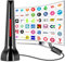 Antenas de TV para Canales Locales, Antena TV 4K 1080p Interior, Antena omnidireccional con una Base magnética Fuerte，fácil de Instalar(Rojo) (Rojo)