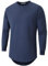 VEIISAR Men's Heavy Weight Crew Neck Long Sleeve T Shirt - Mens 100 Cotton Thick Longline T-Shirts (X363L Royal Blue XL)
