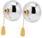 Housoutil 2pcs Chrome Light Switch Ceiling Fan Rope Replacement Pull Cord Ceiling Switch for Hanging Light