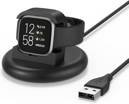 Meliya Charger for Fitbit Versa 2 Only, Magnetic USB Fast Charging Dock Stand with Power Cable Cord for Versa 2