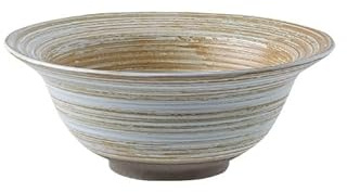 YOPI Vintage Handmade Stoneware Threaded Straw Hat Bowl Ceramic Tableware Paginta Dish Salah Dish Household Soup Dish(BrushColor)