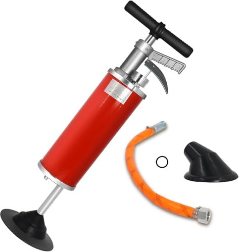 Rohrreinigungspumpe, Rohrreinigung, Rohrreinigungsspumpe,Abflusspumpe mit 2 Praktischen Gummiadaptern Geliefert, Hochdruck-Rohrpumpe für Verstopfte Abflüsse in Küche, Waschbecken und Toilette
