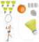 Peelanmall Badminton Rebound Trainer – Verstellbares Badminton Übungsgerät für Selbsttraining, Hand-Auge-Koordination und Ausdauer – Ideal für Anfänger, Garten, Balkon, Park & Zuhause