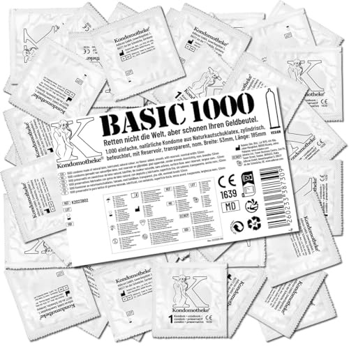 Kondomotheke BASIC, feuchte Kondome, hohe Qualität, sicher und zuverlässig - für professionelle Ansprüche geeignet - hervorragendes Preis-Leistungsverhältnis, 1 x 1000 Stück