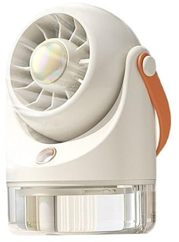 Muzrunq Ventilador de Mesa con Tanque de Agua, silencioso y Ajustable de 3 velocidades, Mini Aire Acondicionado portátil con Carga USB y asa para Camping, Viajes Oficina..