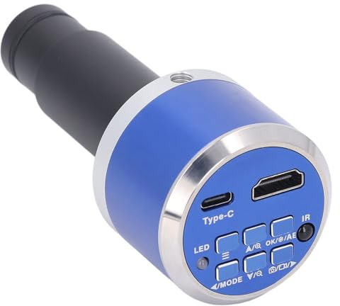 SEAFRONT Caméra Industrielle 4K, Caméra au Microscope Numérique avec Adaptateur D'objectif à Montage C 0,5X, Interface de 30 Mm pour Trinoculaire, Capteur d'image CMOS 8.3MP, Télécommande (Prise UE)