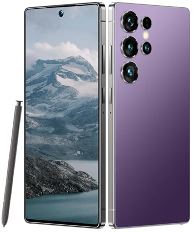 Maustron L25 Ultra Smartphone 7,3 Zoll FHD+ Super-V Display, 7000mAh Akku, 8GB RAM + 256GB ROM, 108MP Hauptkamera & 64MP Selfie-Kamera, 10-Kern Prozessor, Android 14 5G Dual SIM-Purple