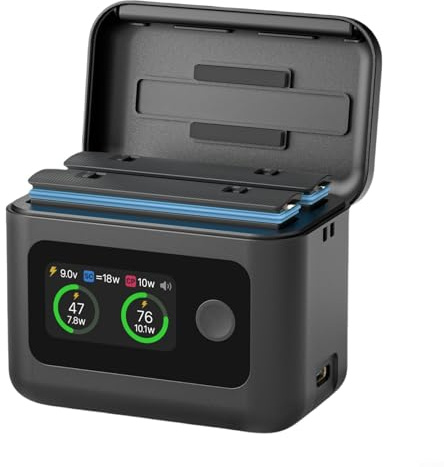 27W Schnelllade-Hub mit LED-Akkustandanzeige, Zwei-Wege-USB-C-Eingangsausgang, kompaktes ABS-Ladegehäuse kompatibel mit 360 X5 Akku, schnell 35 Minuten bis 80 Pe