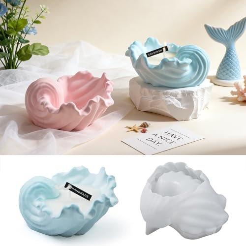 Moule en silicone pour animaux marins, bougeoirs, moules en silicone, moule de rangement en forme de coquillage, moule en silicone, moules 3D en forme de coquillages