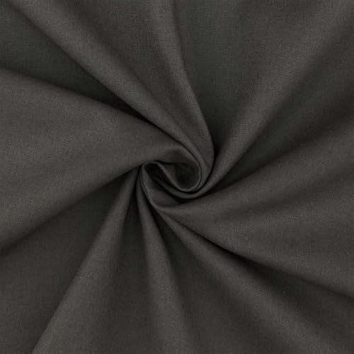 Baumwollstoff Ben, Meterware, Fahnentuch, Cretonne, uni anthrazit (Länge am Stück: ab 100cm / Breite: 144cm)