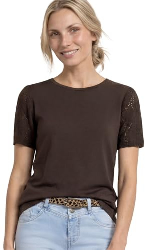 T-Shirt mit Rundhals und Spitzenärmeln