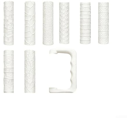 Texture Clay Roller Set mit 8 einzigartigen Designs und Komfortgriff für Töpferei, Modellbau und Dioramenbau, 3D-gedrucktes Kunststoff-Werkzeugset