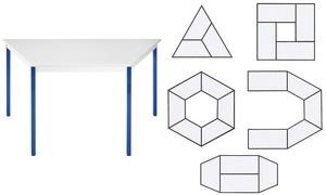 SODEMATUB 126TGBL Beistelltisch, trapezförmig, grau/blau