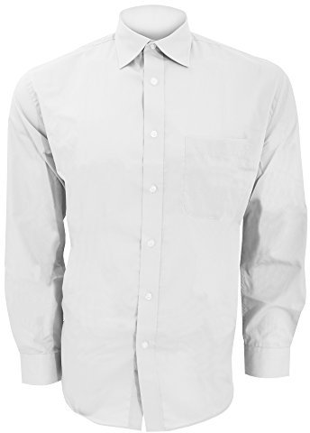 Kustom Kit Mens Long Sleeve Business Shirt (16inch) (White)