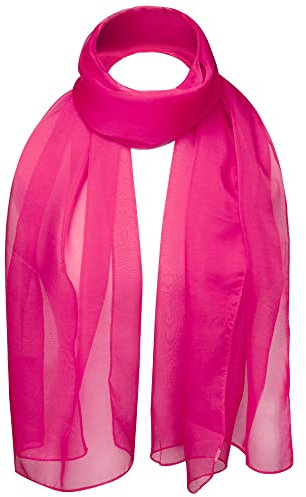 Cloud9Basic Leichter, weicher, klassischer, schlichter Chiffon-Schal aus durchsichtigem, halbopakem Stoff Damen Einheitsgröße Fuchsia