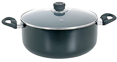 MSV Schmortopf und Deckel mit Keramikbeschichtung Ø 20cm aus Aluminium in schwarz, 20 cm