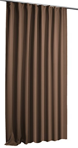 Verdunkelungsvorhang Blackout Vorhang Kräuselband Blickdicht ca. 135x245 cm Gardine #1350 (braun)