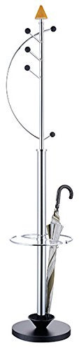 M-Home | Porte-Manteau sur Pied avec Porte-Parapluie | Métal | Chromé | 34,5 x 34,5 x 187 cm | DRESS HOME | INX443