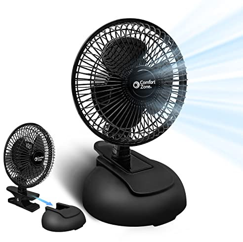 Comfort Zone CZ6XMBK 2 in 1 Fan with 2 Speed Control, 6, Black