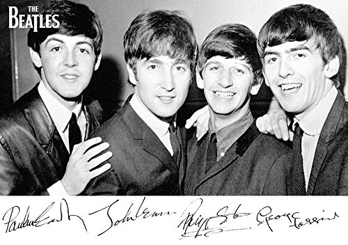 The Beatles Poster 13 (John, Paul, Ringo, George), Poster im DIN A3-Format mit Autogrammen