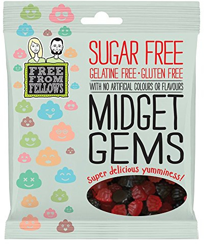 Midget Gems - Sugar, Gelatine & Gluten Free Jellies Sweets 100g (Pack of 1)