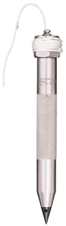 Starrett Solid Steel Plumb Bob with Strong Braided 8' Nylon Line for Layout Work, Construction and Surveying - Hardened Steel, Hexagonal Shaped, 2-3/4 oz. - 177A