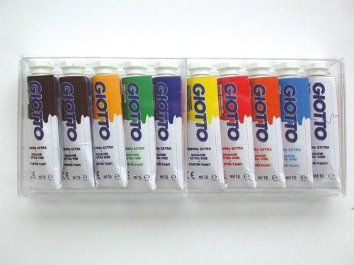 Giotto 301900 Boite de 10 Tubes de gouache 10 ml Assortis