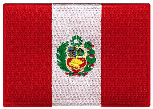 Peru Flag Embroidered Patch Peruvian Iron-On National Emblem