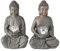 Buddha mit Windlicht, Buddhafigur, Gartenfigur mit Windlicht in den Händen aus Kunstharz, Sortiert, 1 Stück, Höhe ca. 41 cm