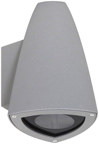 Ranex 5000.478 LED Wand Außenleuchte aus Aluminium und Glas, grau, GU10 4 Watt
