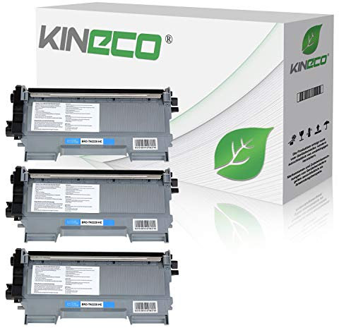 Kineco 3 Toner kompatibel für TN-2010 TN-2220 für Brother MFC-7360N DCP-7055 Brother HL-2135W HL-2130 HL-2132 DCP-7057 - TN2010 TN2220 - Schwarz je 3.000 Seiten