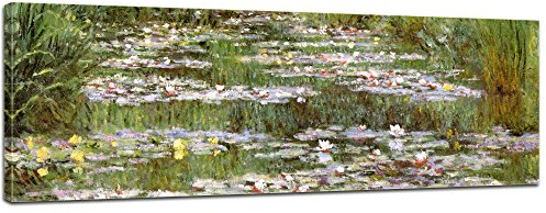 Bilderdepot24 Bild auf Leinwand | Claude Monet Die japanische Brücke in 120x40 cm als Wandbild | Wand-deko Dekoration Wohnung alte Meister | 180232-120x40