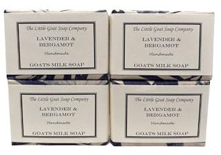 4 x Lavender & Bergamot Goats Milk Soap. 100g. Eczema, Psoriasis, Dermatitis. Rosacea, Dry Skin