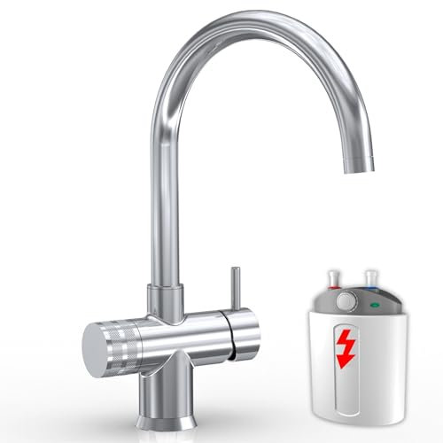 3-WEGE-NIEDERDRUCKARMATUR GM C-Auslauf Chrom für kaltes, heißes und gefiltertes Wasser. Eine elegante und stillvolle Ergänzung für Ihren Wasserfilter. Einzigartig und patentiert! Made in Italy! Küchenarmatur , Spültischarmatur , Mischbatterie , Dreiwege Wasserhahn . Für Osmoseanlagen Trinkwasseranlagen. Niederdruck Wasserhahn