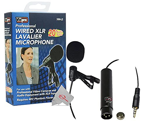 VidPro XM-L2 XLR Lavalier Micro pour reflex numériques, caméscopes, appareils photo et vidéo câble audio 20 '