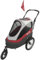 Innopet Sporty Dog Trailer Deluxe Hundeanhänger für Fahrrad - Rot/Weiß - Hundebuggy & Fahrradanhänger-Kombi für Hunde bis zu 30kg - mit Regenschutz - Luftreifen - Fahrrad-Zugstange inklusive