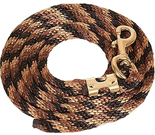 Mustang Poly Lead Rope 9ft. with Bolt Snap, Black/Brown/Tan, One Size
