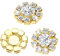 ALEXCRAFT 24 Pièces Broches en Cristal Bouton en Cristal Broches à Épingle de Fleuries Kit de Corsage en Strass boutons en verre plaqué or avec strass transparents,16 mm Flatback