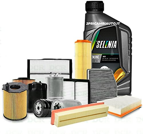 Kit tagliando auto, kit quattro filtri e 4 litri olio motore Selenia WR 5W40 (KF0001/fo)