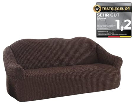 My Palace Verdiana Sofabezug 2-Sitzer Rutschfester Stretch Spandex Sofaüberwurf Couchcover Sofa Überwurf elastische Sofahusse Couchbezug Sofaschonbezug 120-190cm Braun