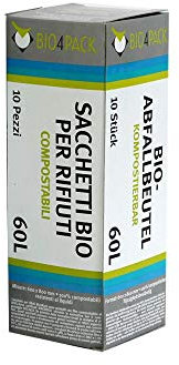 BIO4Pack Bio Abfallbeutel 60 L, Faltschachtel Biomüllbeutel (1 Packung, 10 Stück)