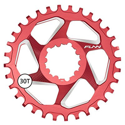 FUNN Solo DX Narrow Wide Kettenblatt für 9 10 11 12 Gang-Kette, passend für SRAM Direct Mount Interface Kurbelgarnitur, 3mm Versatz, Einzelgeschwindigkeits-Kettenblatt (30 Zähne, Rot)