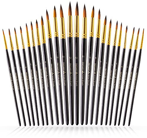 Tritart Set de pinceaux Pointus | pinceaux acryliques, pinceaux pour Aquarelle, pinceaux pour Gouache, pinceaux pour Peinture à l'huile | Peinture Acrylique | Set de pinceaux