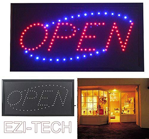 FLASHING LED NEON SHOP WINDOW DISPLAY OPEN WELCOME SIGN HANGING DOOR BRIGHT