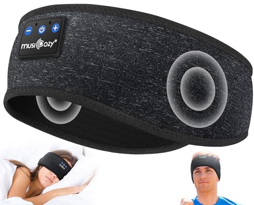 MUSICOZY Sleep Headphones Bluetooth 5.4 Headband, Wireless Earphones Music Sleep Earbuds Sleeping Eye Mask with HD Stereo Speakers for Workout Running Travel Yoga, Ideal Gifts for Men Women Mom Dad