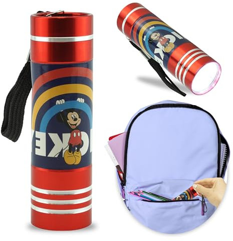 Linterna de linterna de 9 LED con colores LED mini linterna para niños con personajes de TV para niños de más de 3 años, rojo